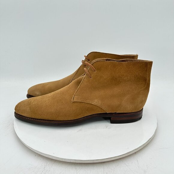 Crockett & Jones Hayle Men UK 7.5E US 8.5 Light Brown Suede Ankle Chukka Boot - Picture 2 of 13